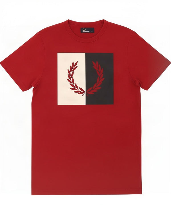Camiseta gráfica masculina Fred Perry XS vermelho
