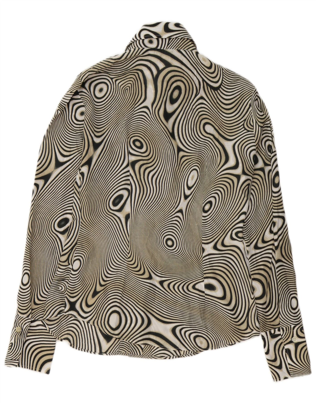 Blusa feminina com estampa abstrata BENETTON Reino Unido 14 médio preto