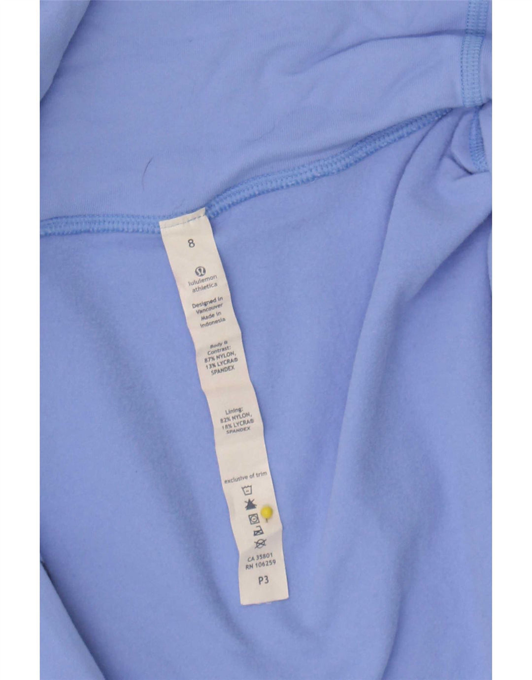 Lululemon Suéter feminino com capuz e zíper gráfico EUA 8 nylon azul médio