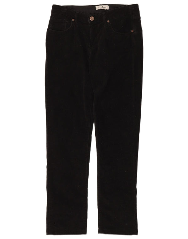 Calça feminina Carrera de veludo cotelê regular IT 40 pequena W27 L26 preta