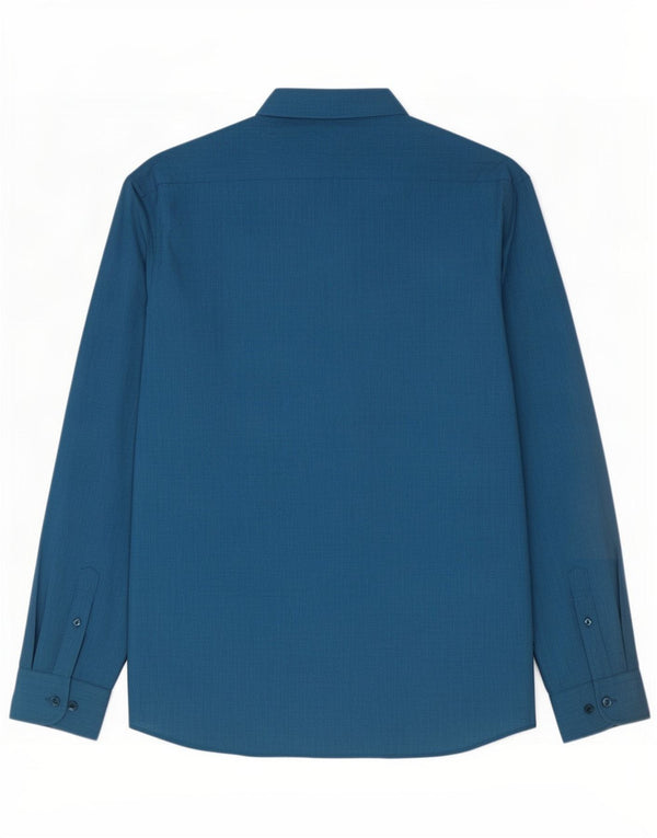 Camisa masculina Pierre Cardin Slim Fit XL algodão azul