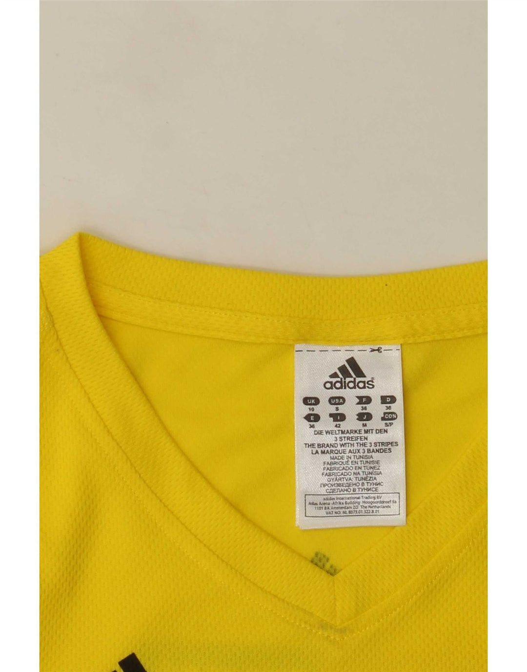 Adidas Womens Climalite Graphic T-Shirt Top UK 10 Pequeno Amarelo Poliéster