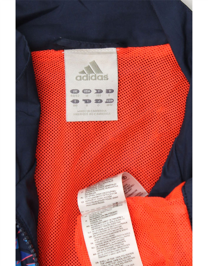 Adidas Mens Tracksuit Top Jacket UK 40/42 Médio Azul Marinho Poliéster