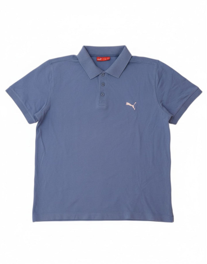Camisa polo masculina PUMA grande algodão azul