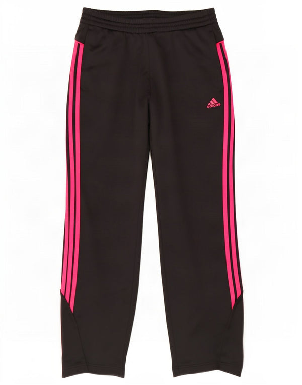 Calça de treino feminina Adidas UK 8/10 pequena poliéster preta