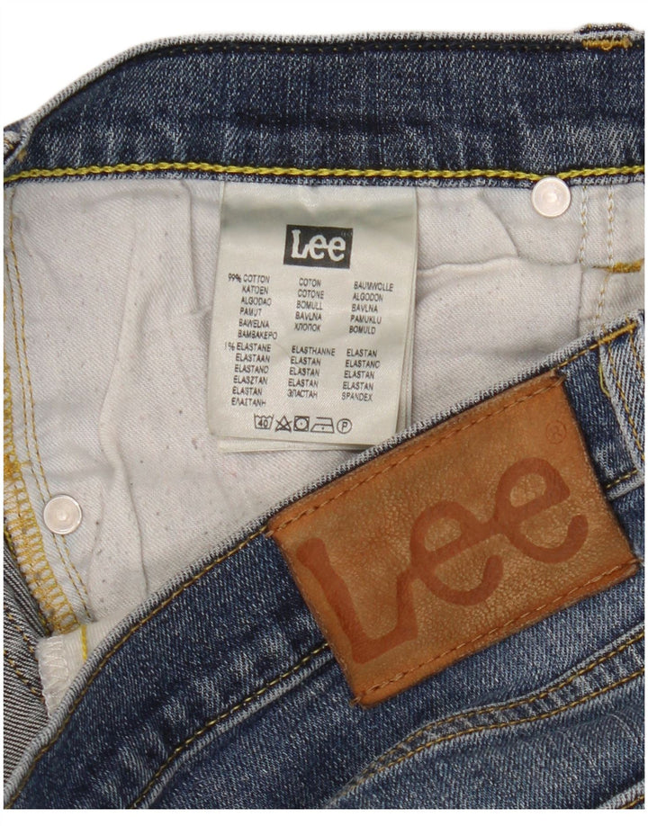 Lee Womens Daren Straight Jeans W34 L30 Azul Algodão