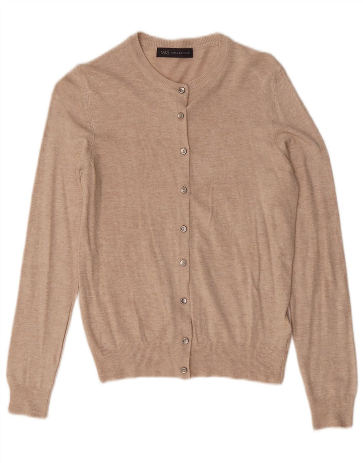 Suéter cardigã feminino Marks & Spencer Reino Unido 12 médio rosa manchado