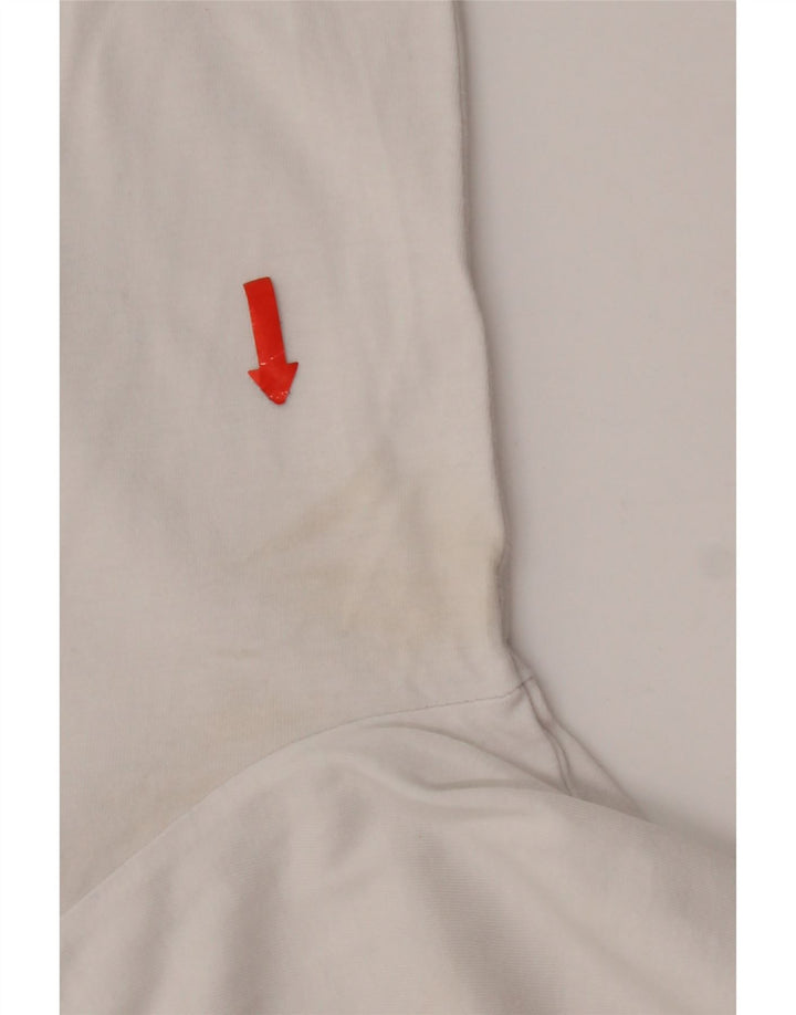 Converse Mens Graphic Top Manga Longa Médio Algodão Branco