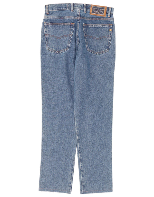 Navigare Mens Straight Jeans IT 46 Pequeno W30 L30 Azul Algodão