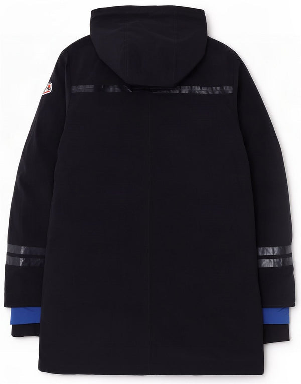 Invicta Mens Hooded Parka Jacket UK 40 Large Navy Blue Colourblock