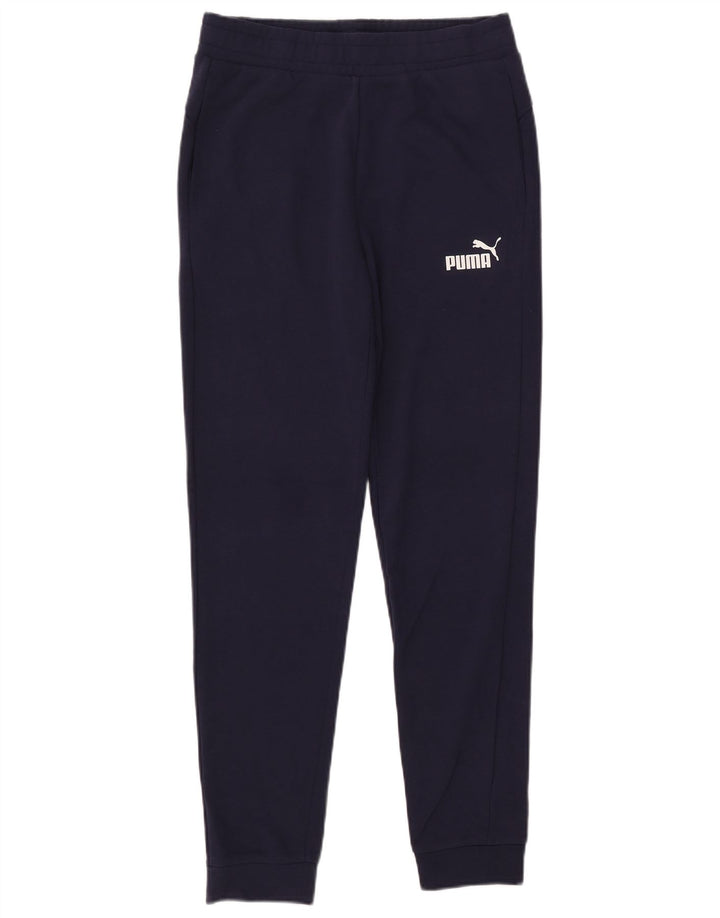 Calça de treino feminina PUMA Joggers UK 14 médio azul marinho algodão