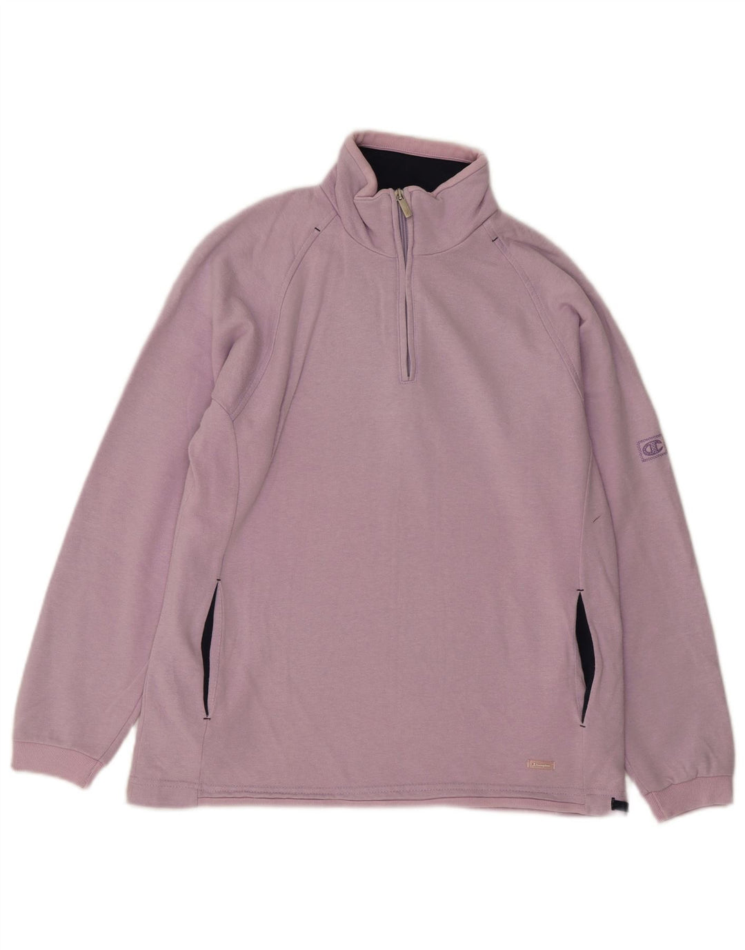 Moletom masculino Champion com zíper e gola pequena de algodão roxo