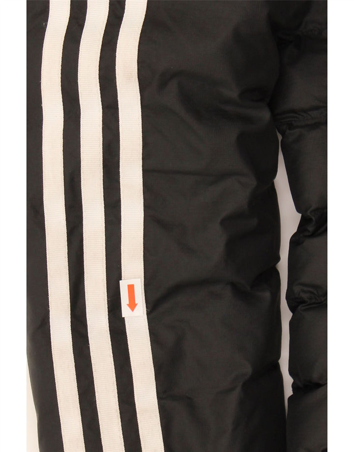 ADIDAS Womens Hooded Jacket UK 8 Small Black Nylon
