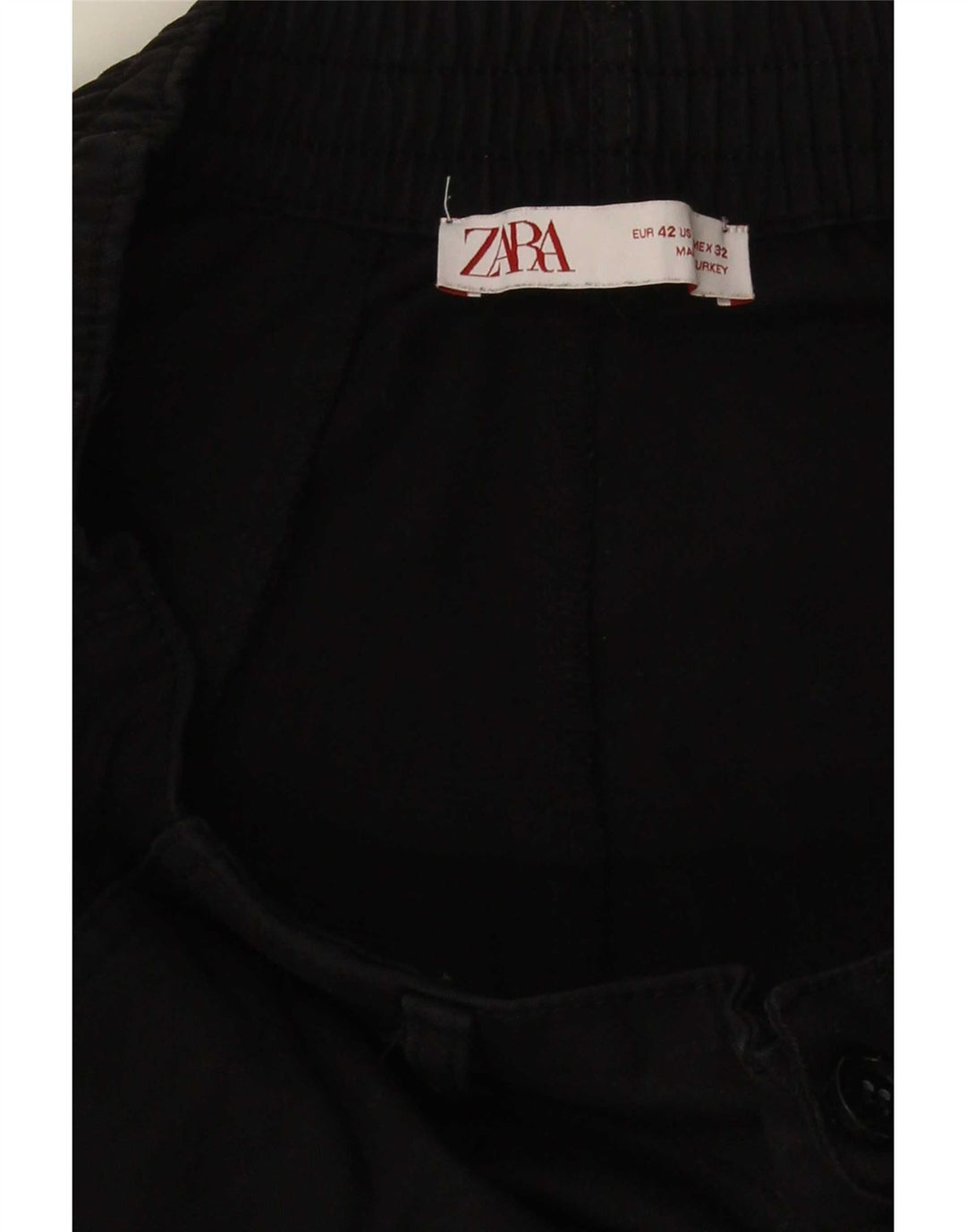 Zara Mens Cargo Shorts EU 42 Grande W32 Preto
