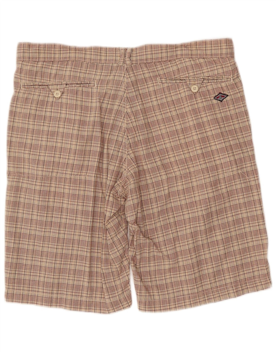 BEAR Mens Chino Shorts W38 XL Algodão Xadrez Bege