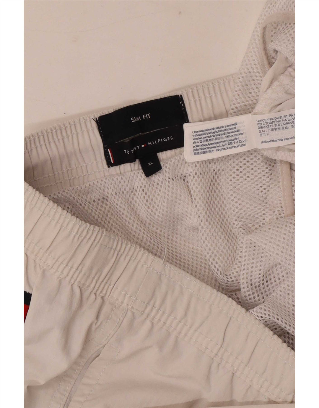 Shorts de natação masculino Tommy Hilfiger Graphic Regular XL branco colorblock