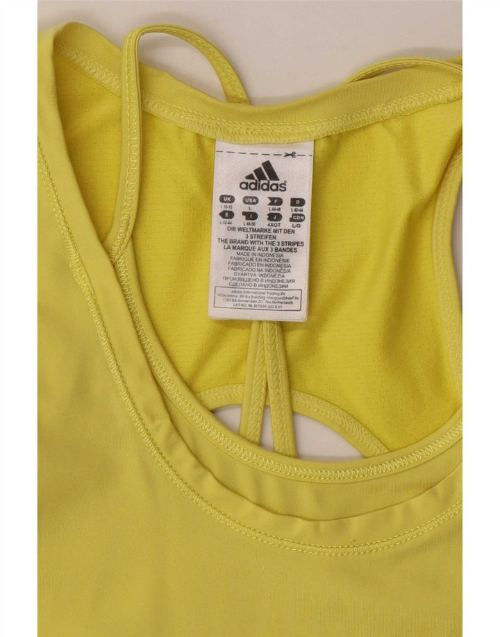Adidas Feminino Climacool Vest Top UK 16/18 Grande Amarelo Poliamida
