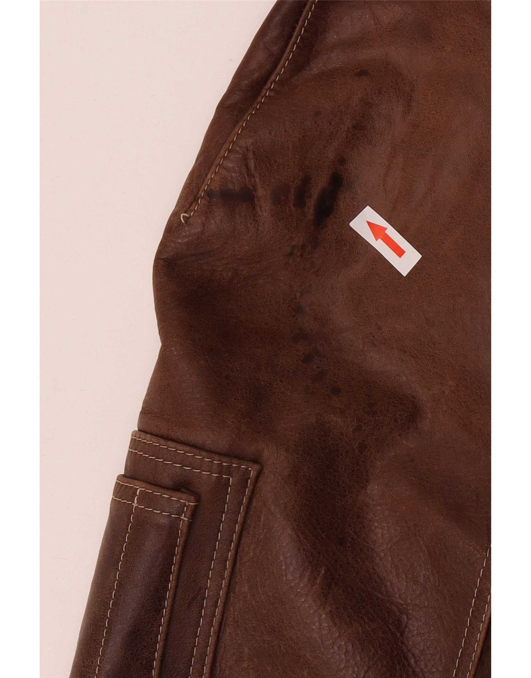 Jaqueta bomber de couro masculina vintage IT 52 2XL marrom