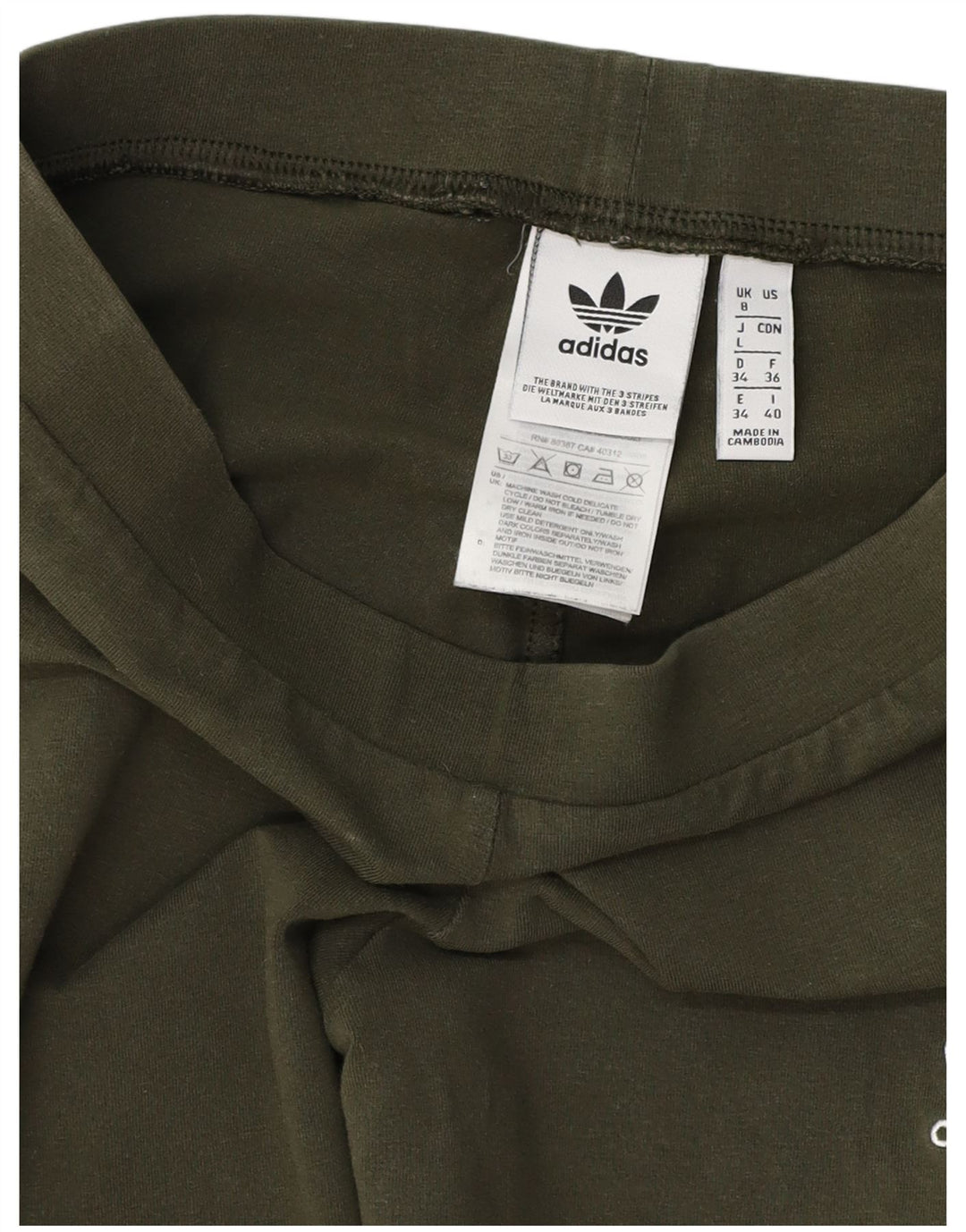 Leggings Adidas Femininas UK 8 Pequenas Cáqui Algodão