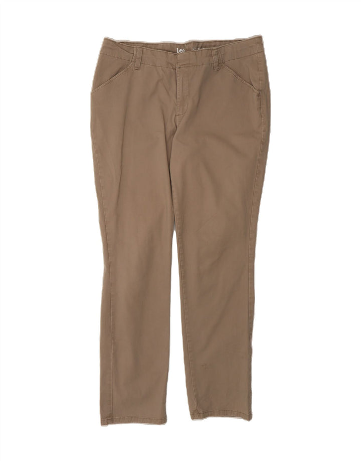 LEE Womens Slim Casual Trousers US 12 Large W34 L30 Beige Cotton Vintage Lee and Second-Hand Lee from Messina Hembry 