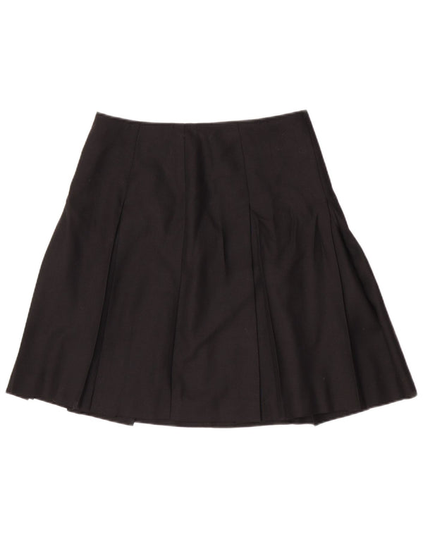 Saia plissada feminina vintage W28 média preta