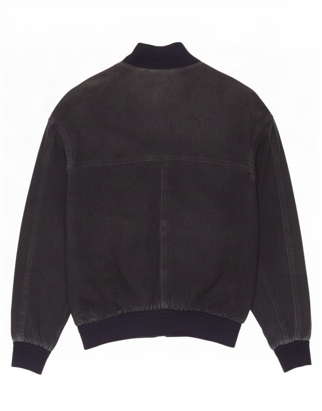 Max Mens Suede Bomber Jacket UK 38 Couro Azul Marinho Médio