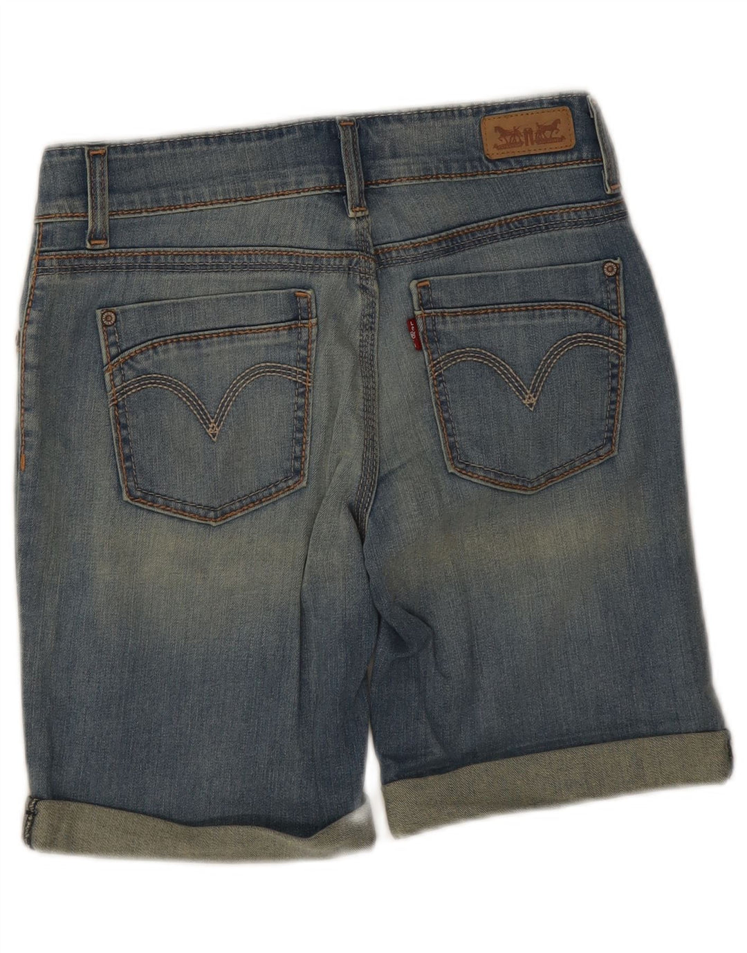 Shorts jeans feminino Levi's US 6 médio W28 algodão azul