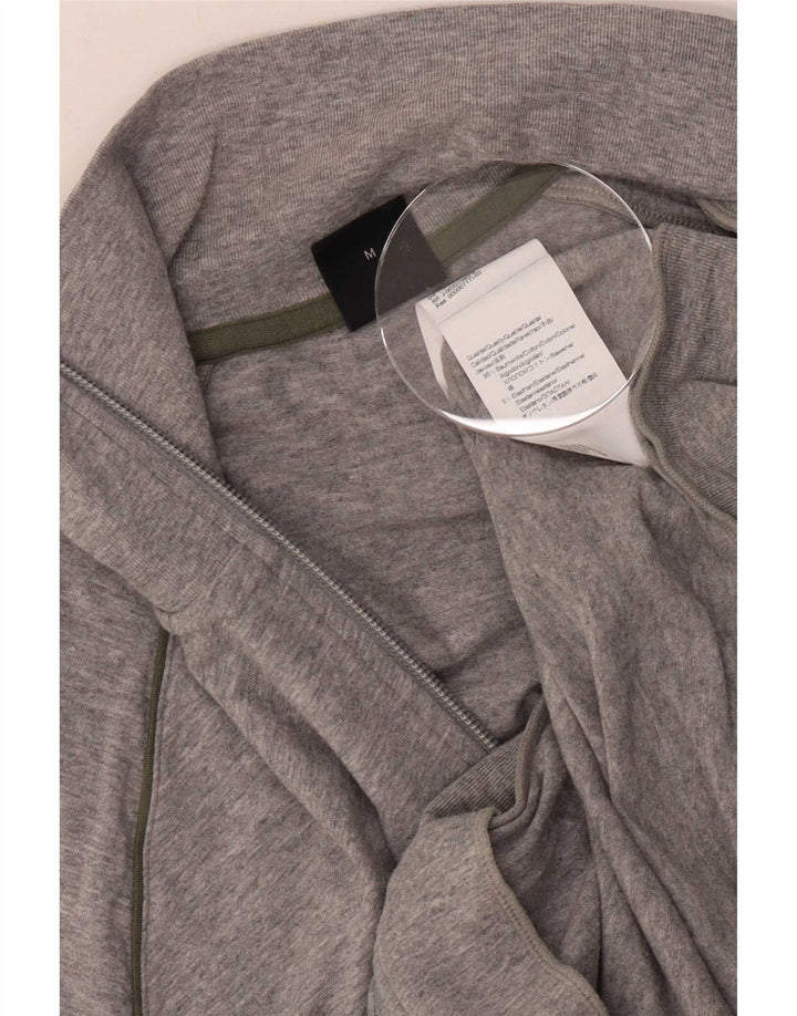 Hugo Boss Jaqueta masculina de agasalho cinza médio algodão manchado
