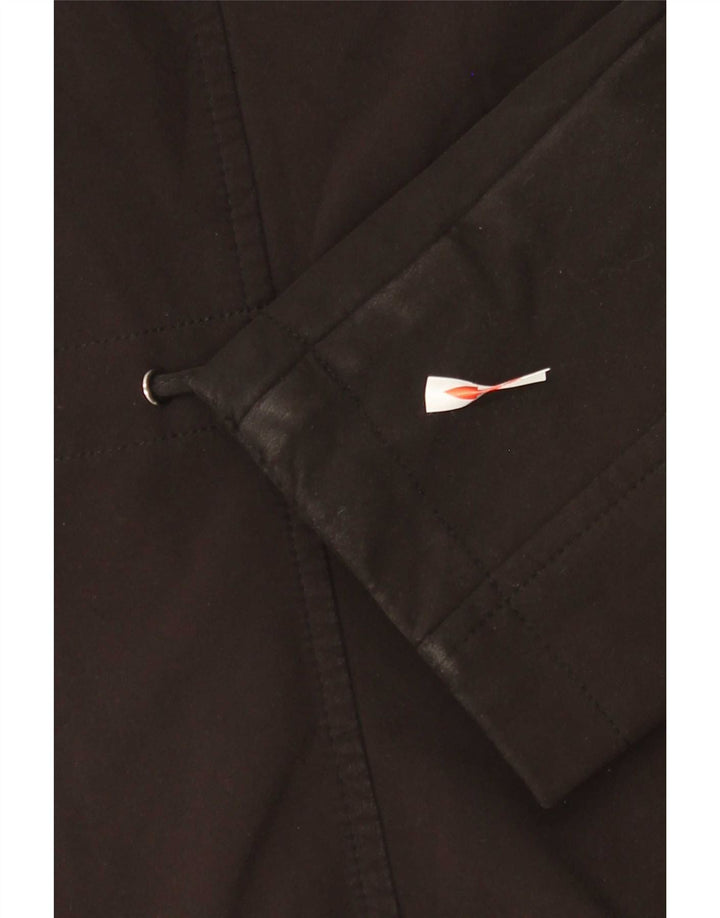 Casaco corta-vento feminino com capuz French Connection UK 10 pequeno preto
