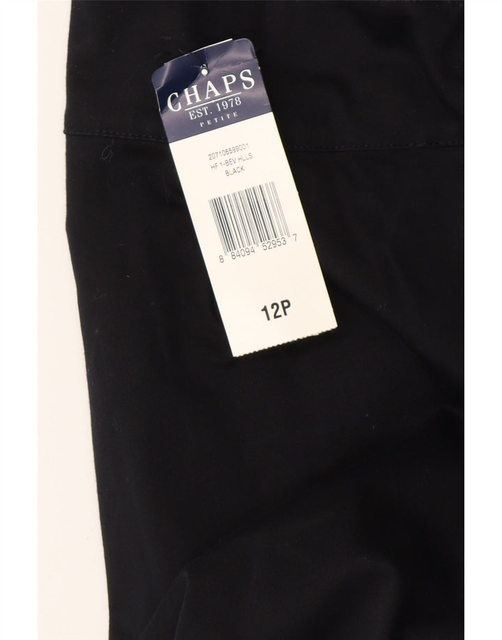 Calça Chino Reta Feminina Chaps US 12 Grande W32 L27 Preta