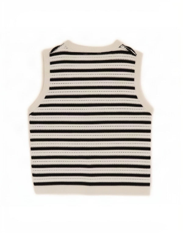 Suéter Cardigan Feminino French Connection Reino Unido 14 Listrado Branco Grande