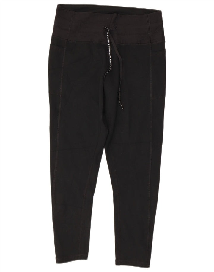 CHAMPION Capri Leggings Feminino Reino Unido 14 Grande Poliéster Preto