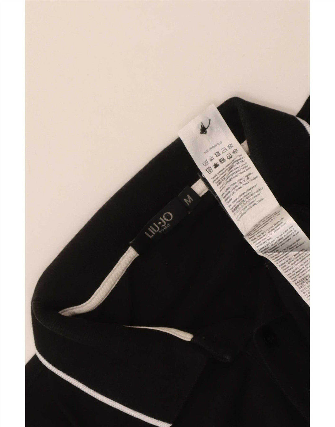 Camisa polo masculina Liu Jo de algodão preto médio