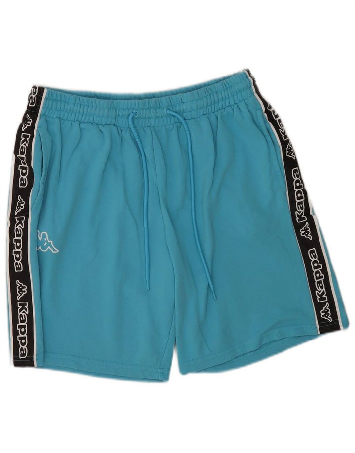 Kappa Mens Graphic Sport Shorts Médio Azul Colorblock Algodão