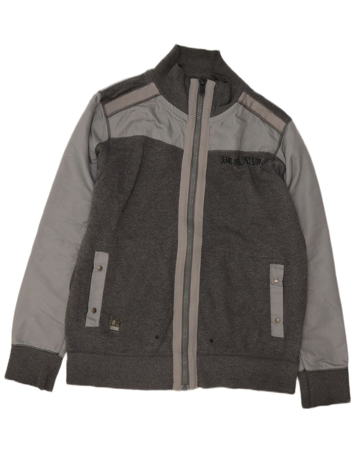 Jaqueta masculina de agasalho gráfico Jack & Jones XL cinza colorblock algodão