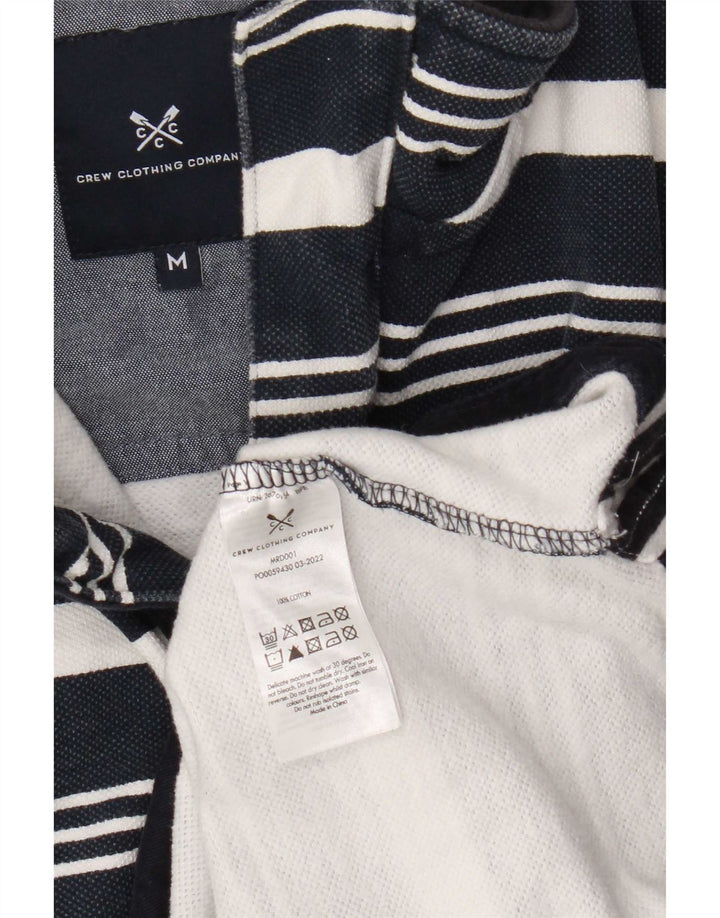 Suéter masculino Crew Clothing com zíper e gola listrada azul marinho médio