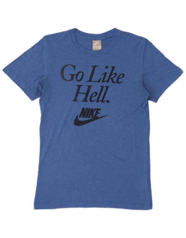 Camiseta Nike masculina gráfica top pequeno azul poliéster
