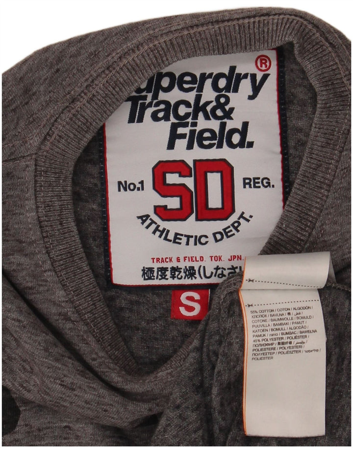 SUPERDRY Mens Graphic T-Shirt Top Small Grey Cotton