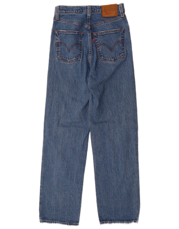 Jeans feminino Levi's Ribcage cintura alta reta W24 L29 algodão azul