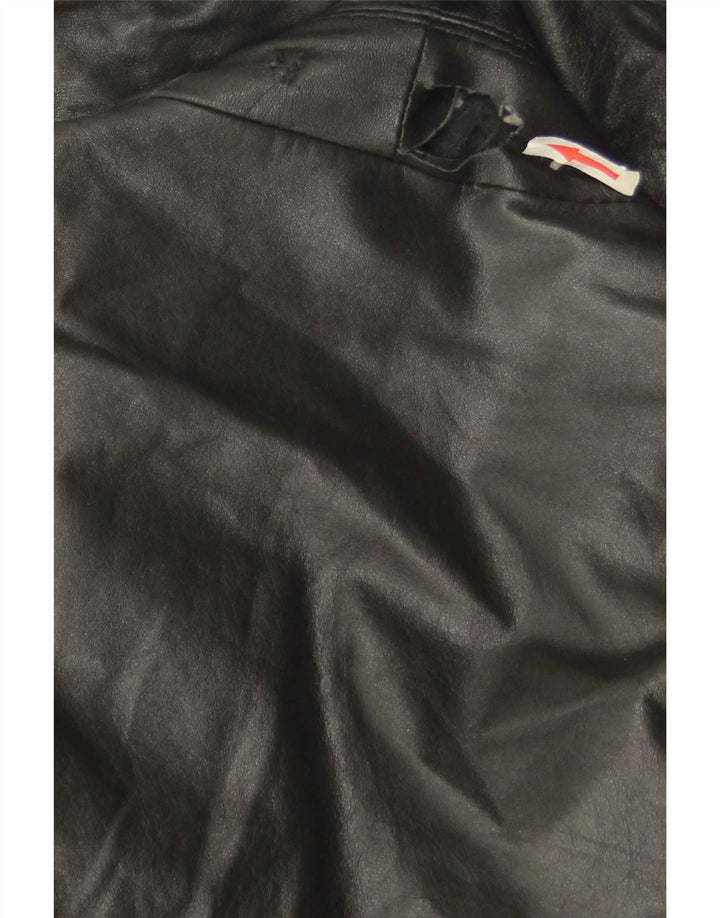 Casaco de couro masculino vintage EU 46 pequeno preto