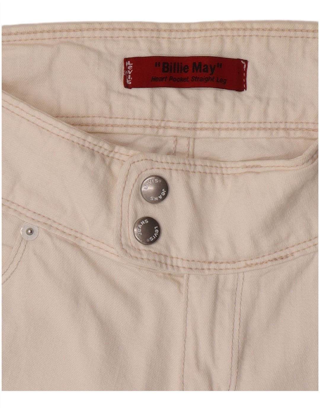 Calça jeans reta Billie May feminina Levi's W28 L33 branca