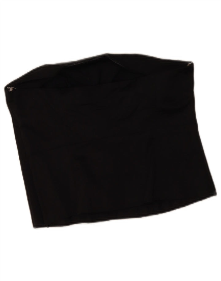 Top feminino sem alças Oasis UK 12 algodão preto médio