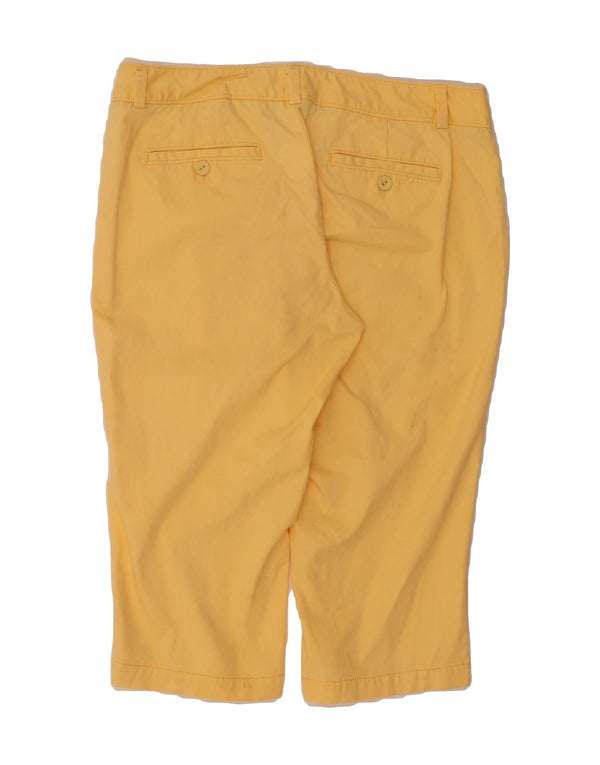 Calça capri feminina DOCKERS reta US 12 grande W32 L18 algodão amarelo