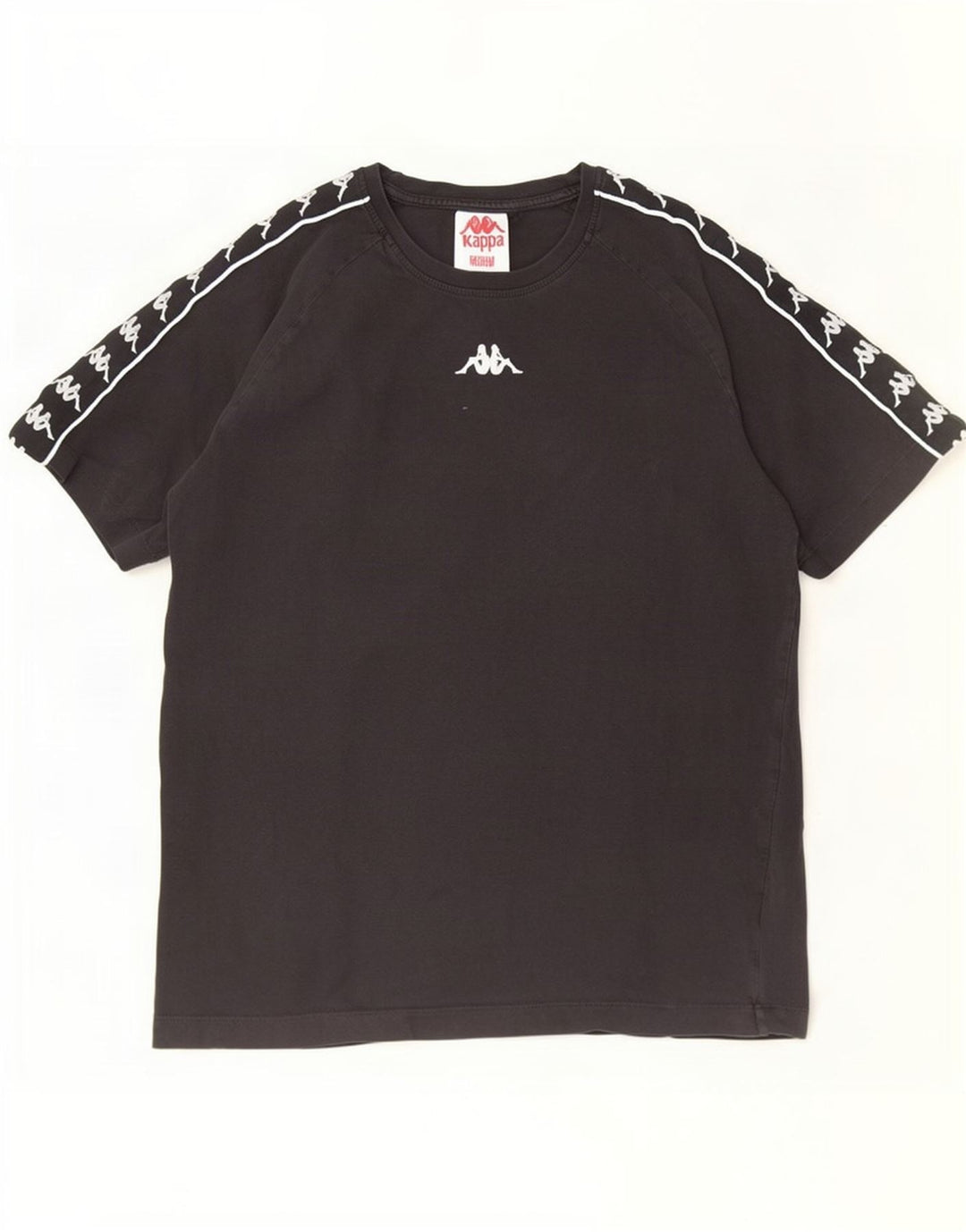 Camiseta gráfica masculina Kappa Top médio algodão preto