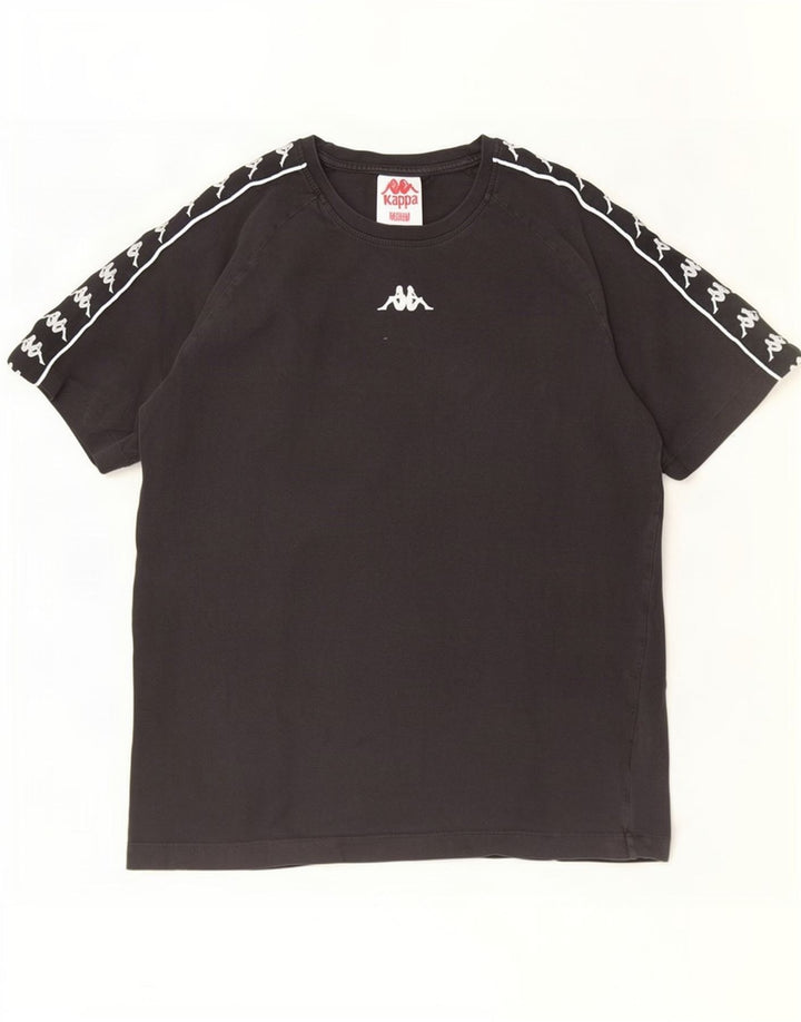 Camiseta gráfica masculina Kappa Top médio algodão preto