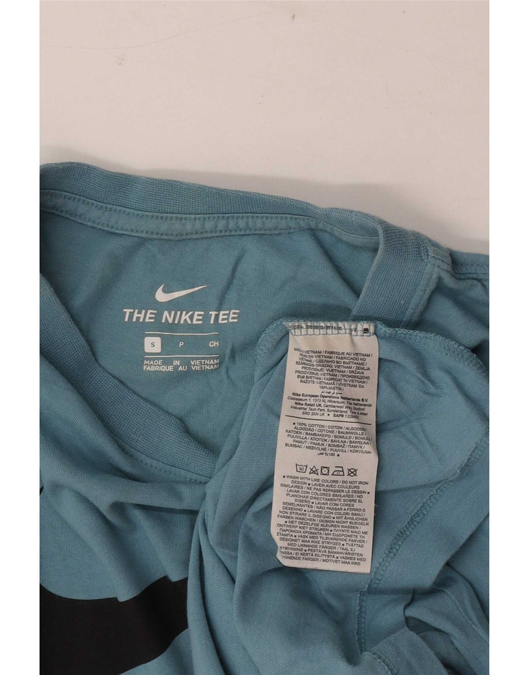 Camiseta Nike masculina gráfica Top pequeno algodão azul