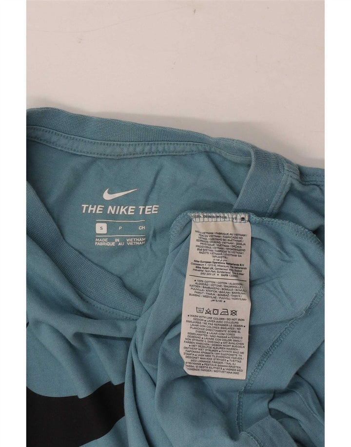 Camiseta Nike masculina gráfica Top pequeno algodão azul