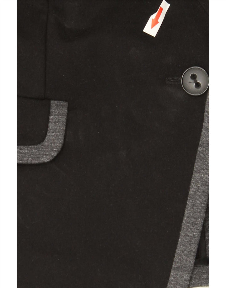 Jaqueta blazer feminina Marks & Spencer com 1 botão Reino Unido 16 grande viscose preta