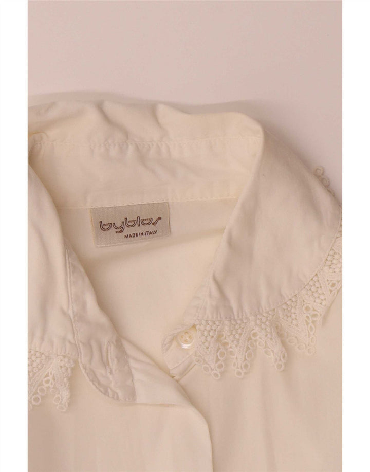 Blusa feminina Byblos UK 14 médio branco