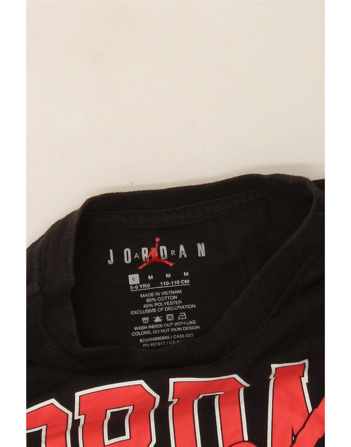 Camiseta Jordan Boys Graphic Top 5-6 Anos Médio Algodão Preto